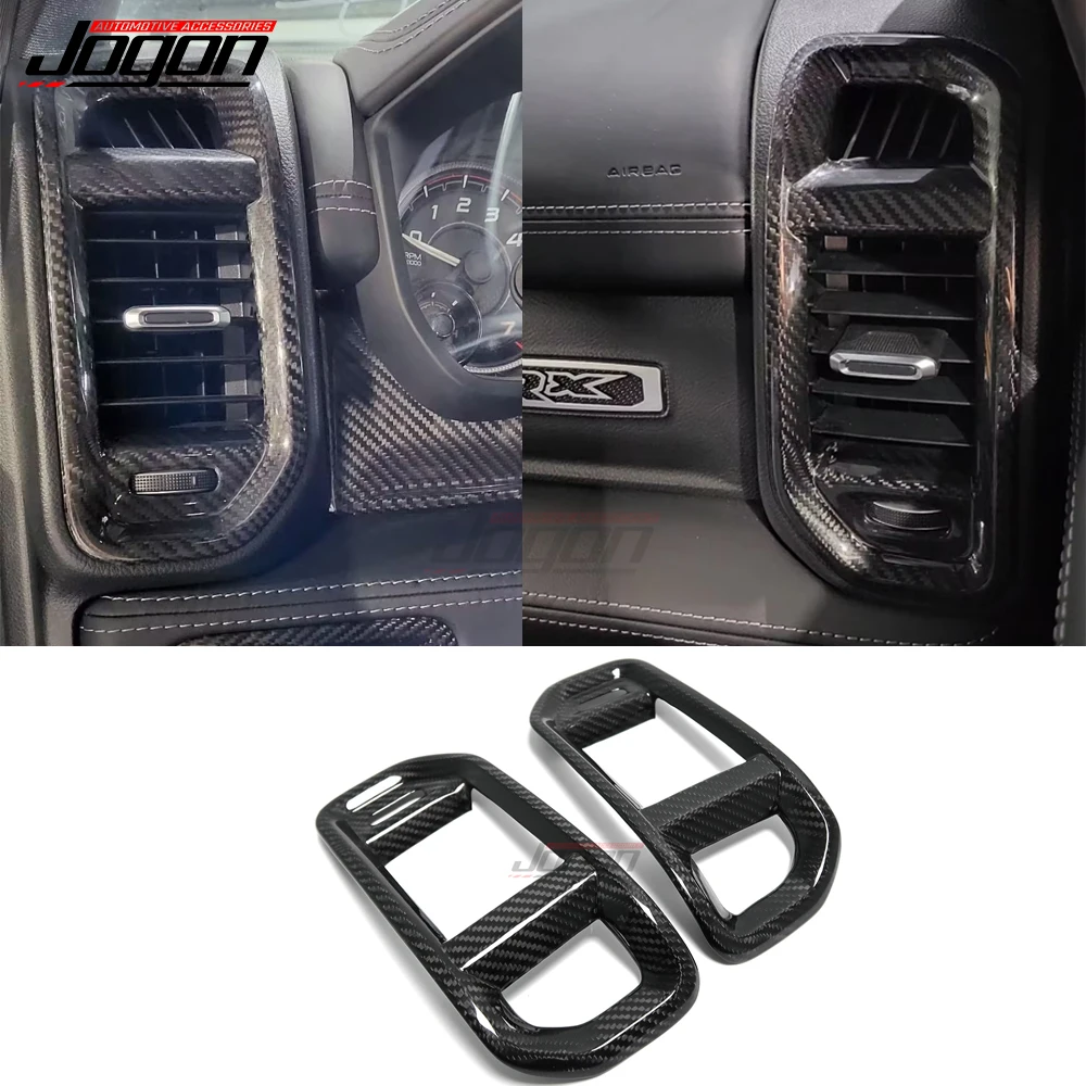 

For Dodge Ram 1500 2500 All Edition 2019 2020 2021 2022 2023 Side Air Vent Frame Cover Interior Accessories Carbon Fiber Sticker