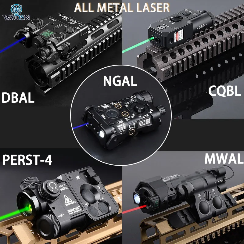 Wadsn-معدن Airsoft NGAL DBAL CQBL Perst 4 MAWL C1 ليزر تكتيكي ، أخضر أزرق نقطة حمراء ، IR تهدف ، RifleHunting Scoutlight