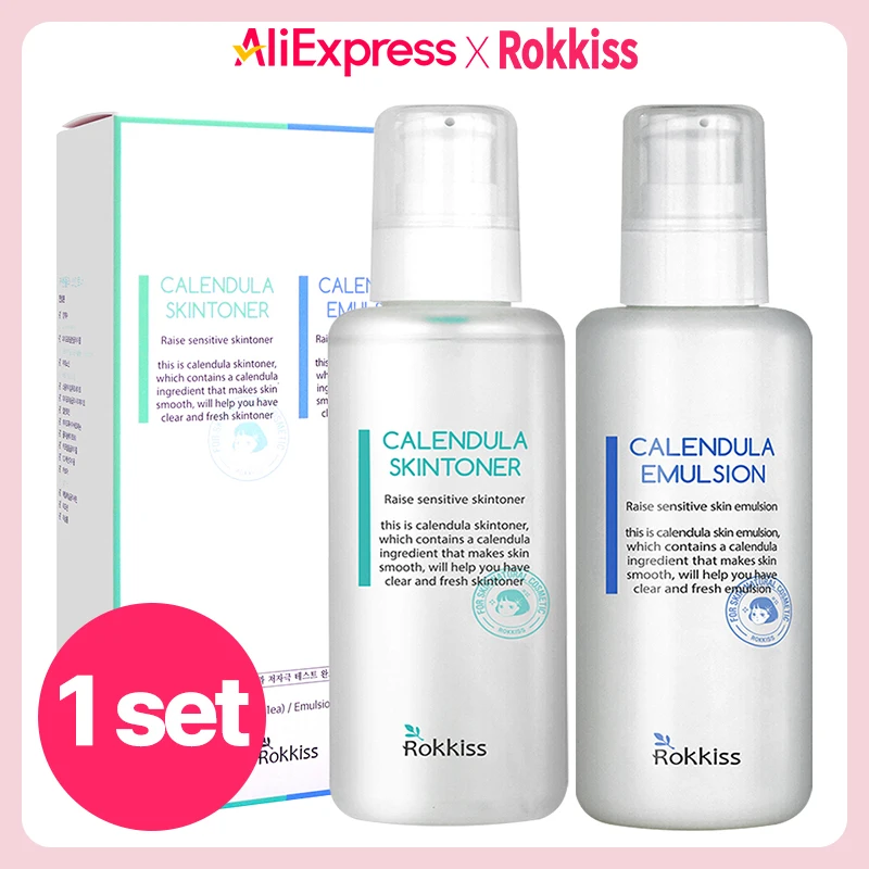 Emulsión de tóner para la piel Rokkiss Caléndula 2 tipos 1 juego, 150 ml