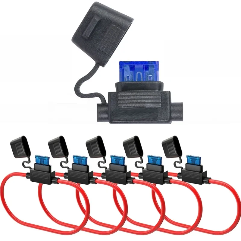 Impermeável Car Fuse Holder, Mini Blade Adapter, Splash-Proof Box para 12V, 30A em Linha Cutoff