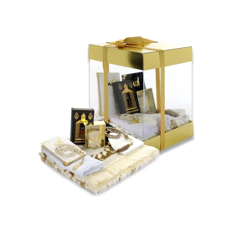 Souvenirs For Muslim Custom Pvc Box Dowry Gift Worship Set Gold