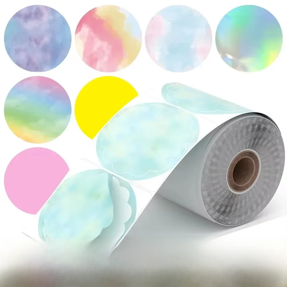 500-1000 sztuk Phomemo etykieta termiczna papierowa okrągła naklejka wodoodporna etykieta na prezent naklejki dla dzieci artykuły szkolne do drukarki 241 — zdjęcie produktu 7