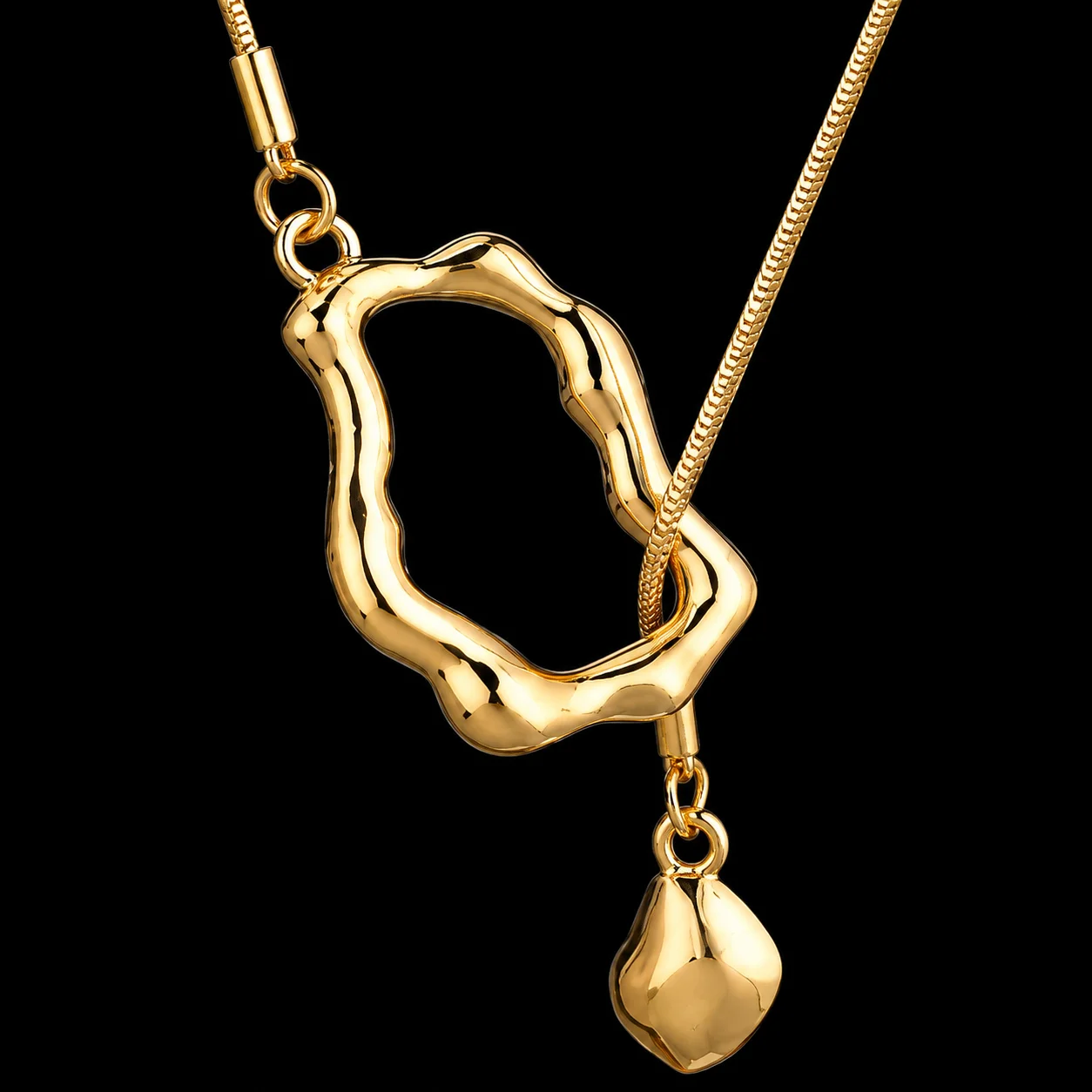 Geometric Irregular Hollow out Necklace Adjustable Personalized Pendant Clavicle Chain Fashion Accessory