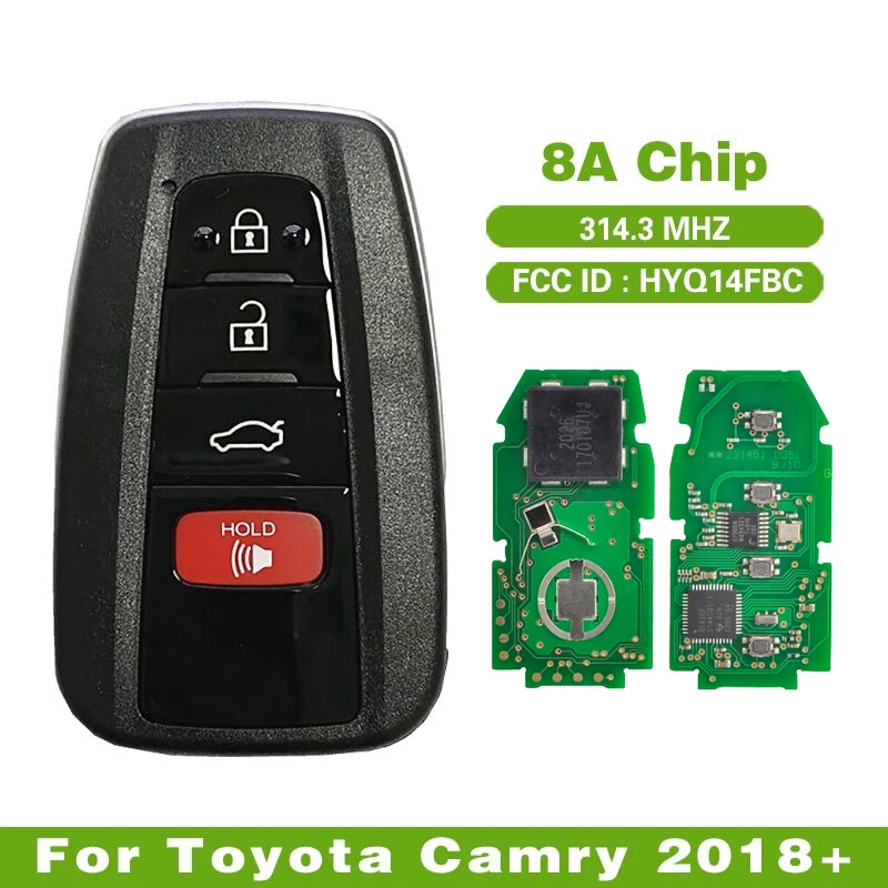 CN007182 Aftermarket 4 Button Smart Remote Key For Toyota Camry 201-2020  FCC ID: HYQ14FBC 314MHz 8A Chip