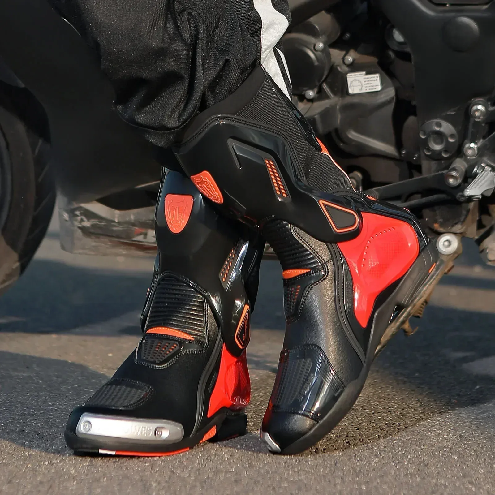 Professional MotorcycleOffroad Anti-slip Mid-calf Long Ankle Racing Wear-resistant Motorcycle Rider Protective Shoes Riding Boot