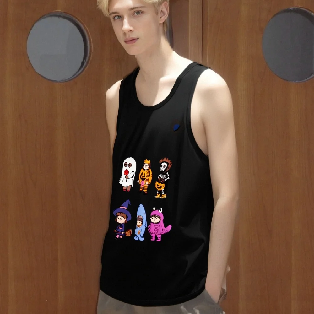 

Уличная одежда, модная летняя повседневная майка, модный удобный топ без рукавов, украшенный монстром, иллюстрация для косплея