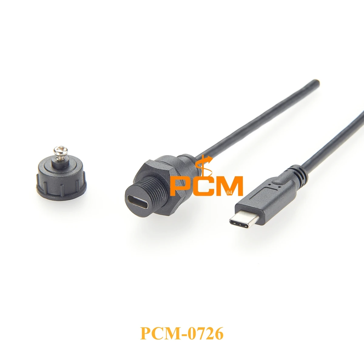 IP67 Waterproof USB 3.1 Type-C Panel Mount Cable with Dust Cover for outdoor and underwater Equipment