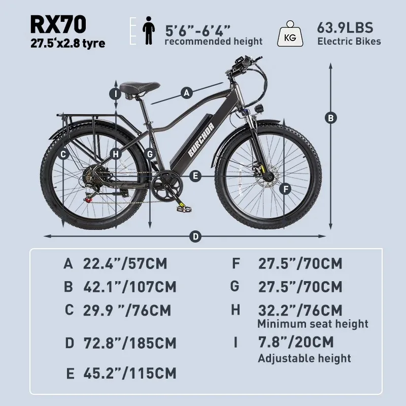 RX70 1500W45KM/H 27.5 palec elektrický jízdní kolo 48V20AH as i lay dying baterie hora elektrický bicykl motocykl pro dospělé