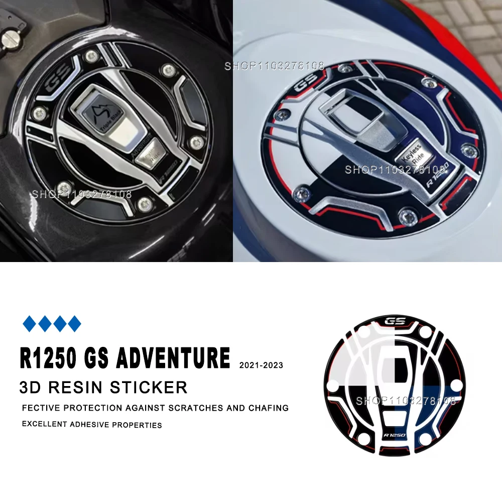 

3D Resin Sticker Motorcycle Tank Cap Protection Stickers Waterproof Decorative Decal For BMW R 1250 GS R 1250 GS ADVENTURE 2023