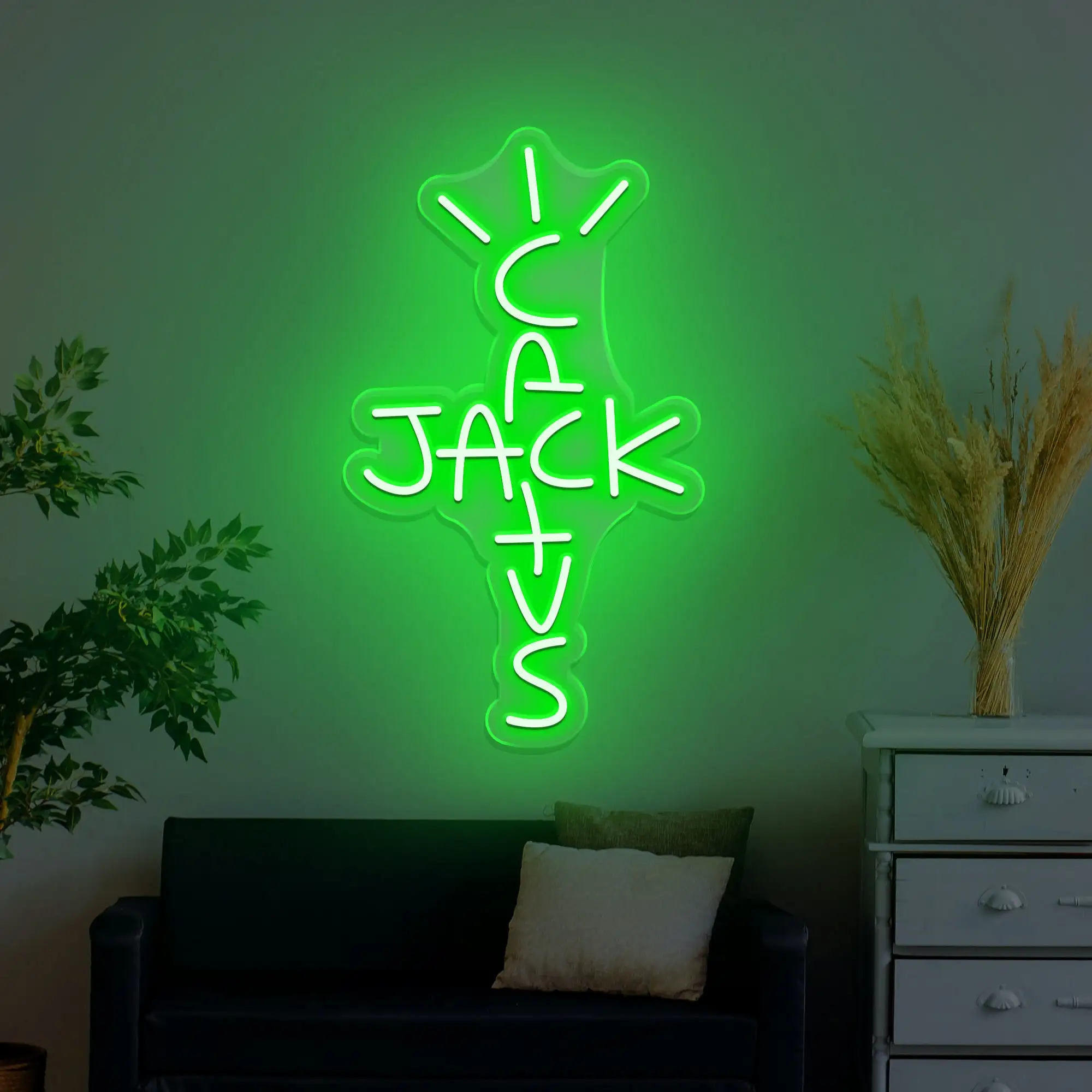 

Cactus Jack LED Custom Neon Sign USB Light Room Decoration Neon Light Rap West Coast Bedroom Wall Decoration Bar Pub Party Decor