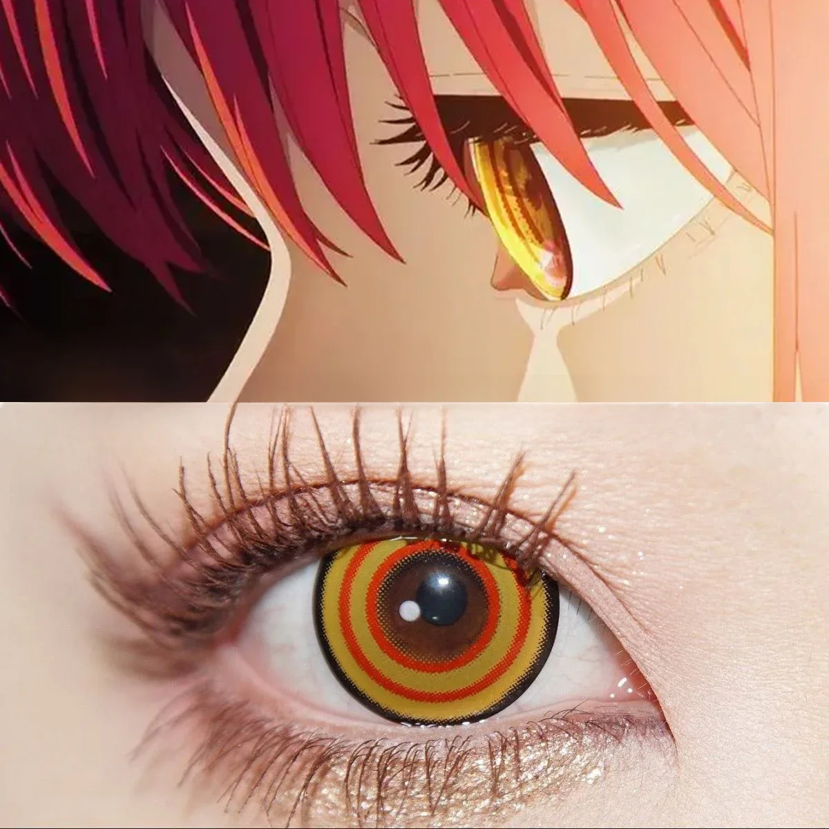 Lentilles de Contact couleur Colorcon, 2 pièces, lentilles de Contact jaunes annuelles avec remise de diplôme, livraison gratuite Makima Cosplay