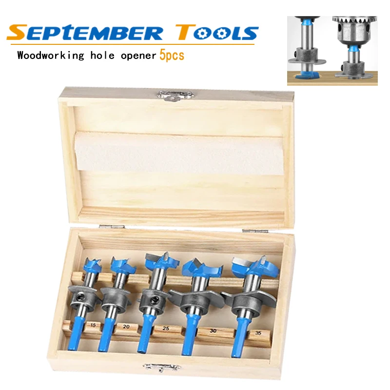 

Hinge Boring Kit with Positioning Forstner Bits | Self-Centering Tipped Drill for Door/Cabinet | Woodworking Hole Saw Set | Carb