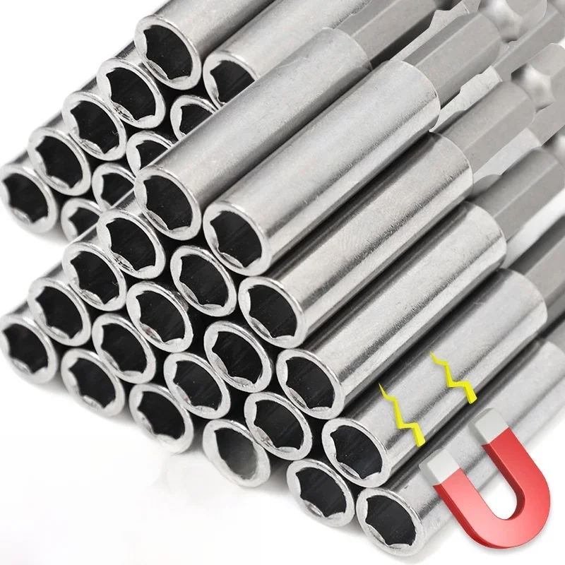 Jeu de porte-embouts de tournevis magnétique 1/20x, Extension de tige hexagonale en acier au carbone, adaptateur de foret à dégagement rapide pour vis et écrous
