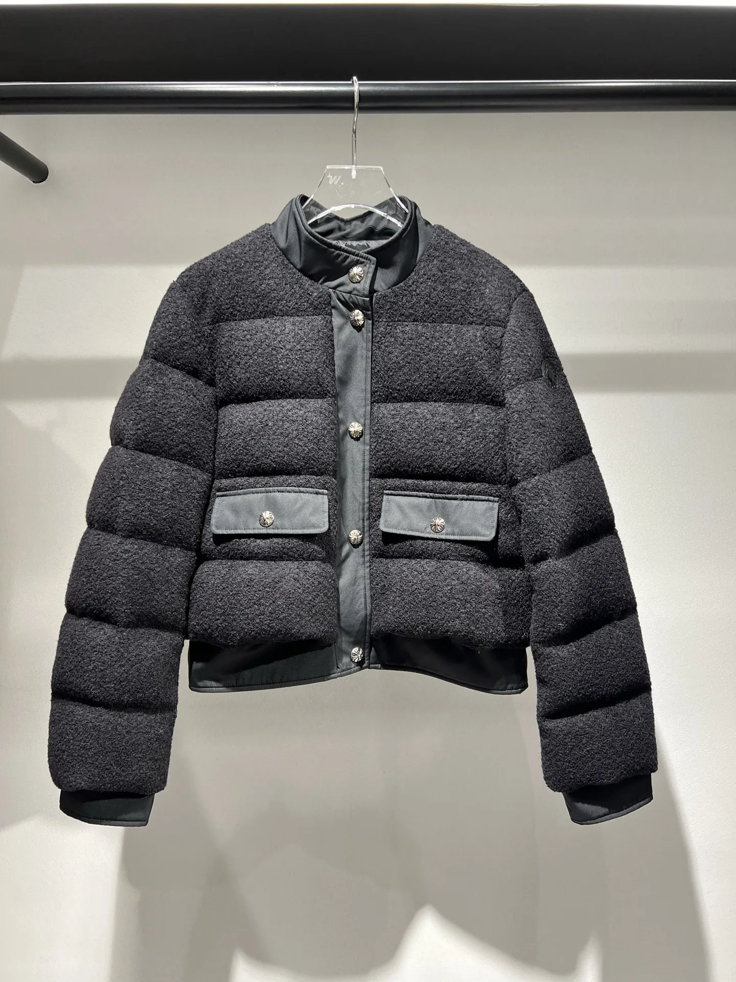 

High Quality Autumn Winter New Women Stand Collar Duck Down Coat Solid Thick Warm Chic Casual Long Sleeve Tweed Pockets Outwear