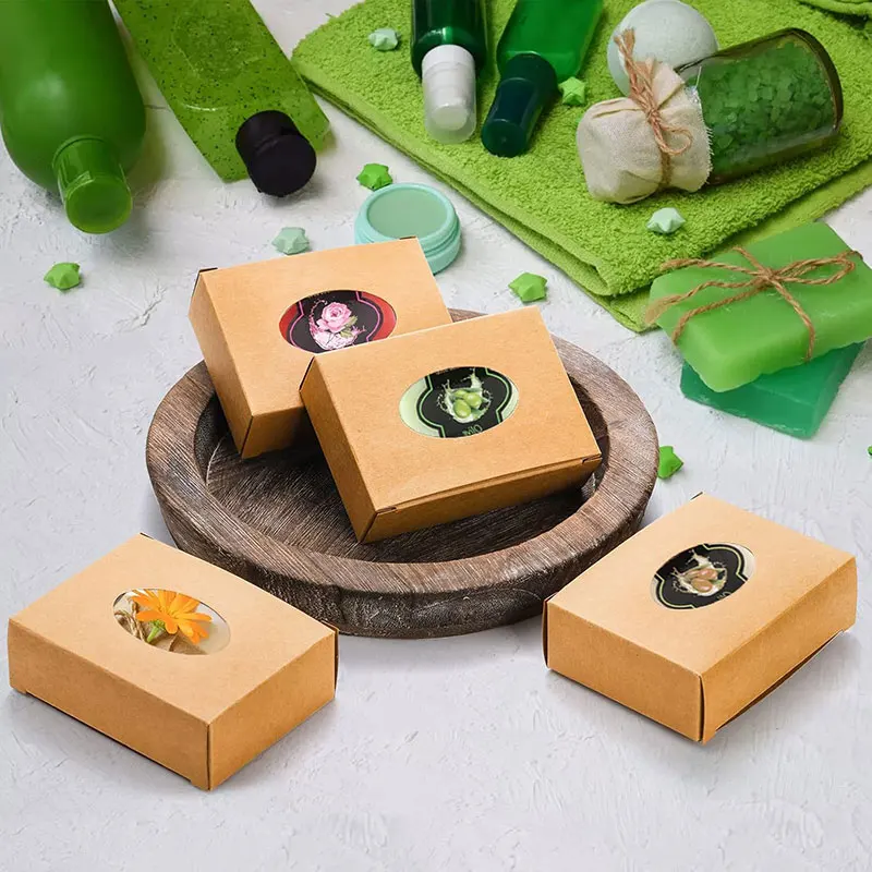 20/30Pcs Mini Kraft Paper Box with Window