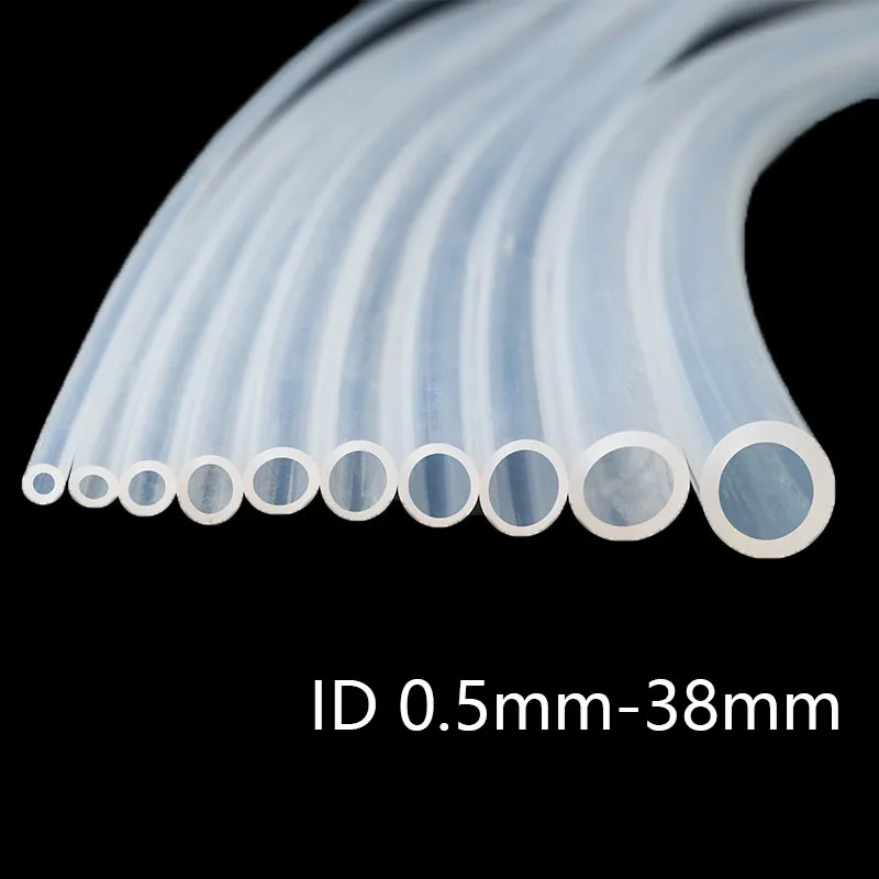 

Food Grade Transparent Silicone Rubber Hose Tubing Flexible ID 0.5mm-38mm