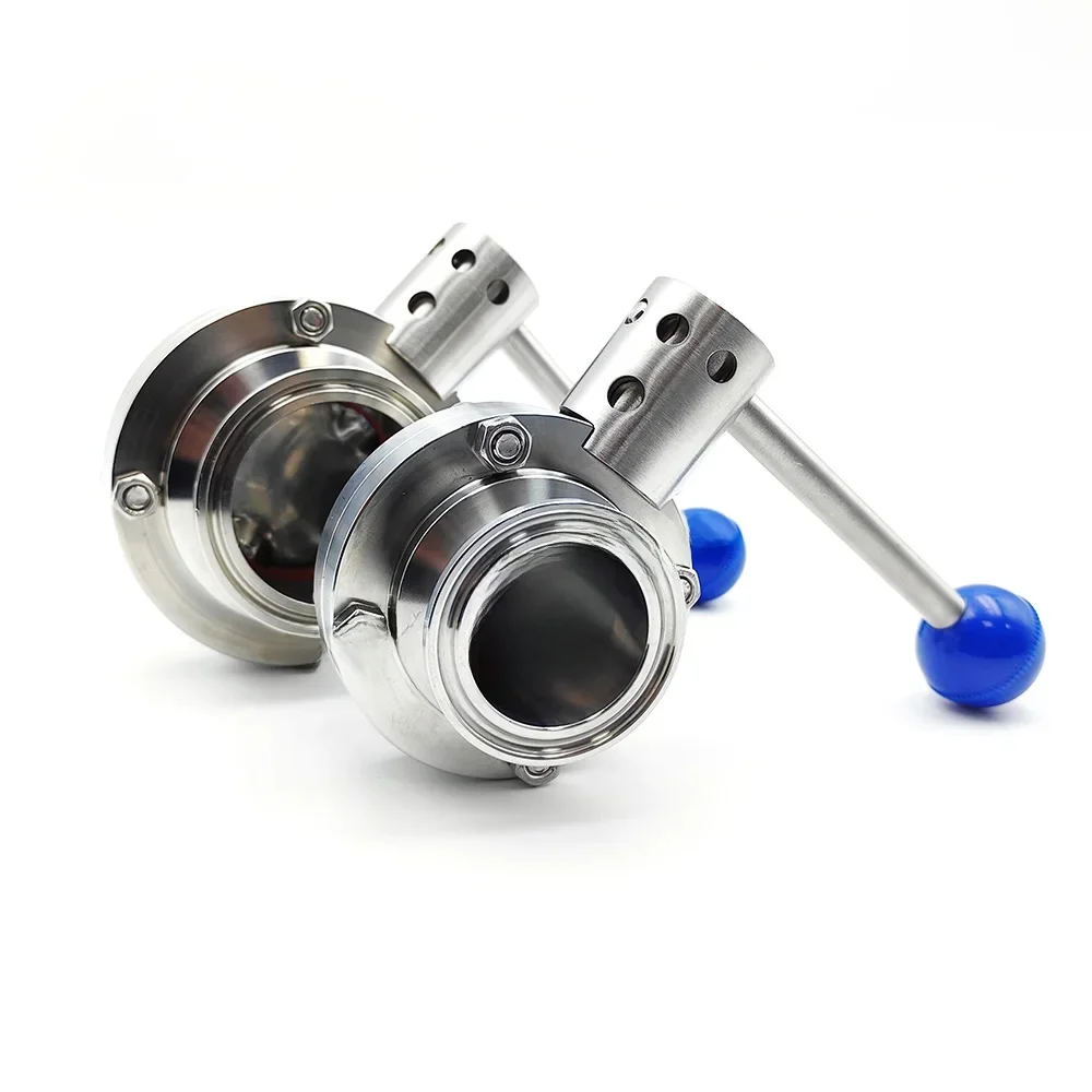 Tri Clamp 50.5/64/77.5mm 304 Rvs Sanitaire Vlinderklep 19/25/38/45/51/63mm 3/4 "1-1/2" 2 "Homebrew Bier Zuivel - afbeelding 2