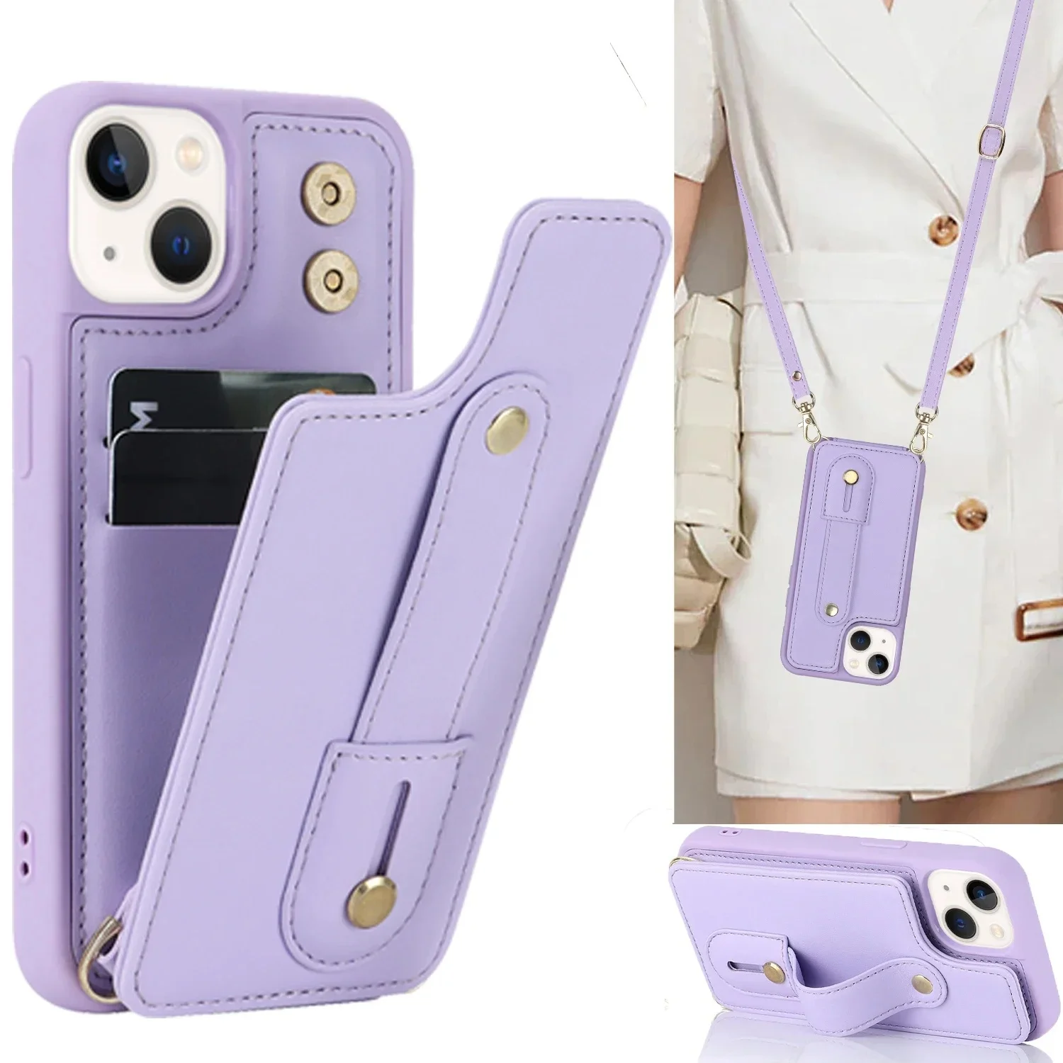 Etui skórzane na iPhone'a 16 Pro Max 15 Plus 14 11 12 13 XS SE 2022 Pokrowiec na karty — zdjęcie produktu 7