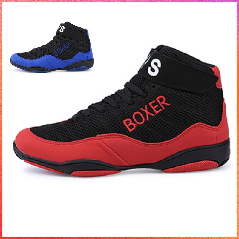 

2024 Kid Size 33 34 Professional Boxing Shoes Men Women Light Weight Breathable Mesh Wrestling Athletic Sneakers Fighting Boots