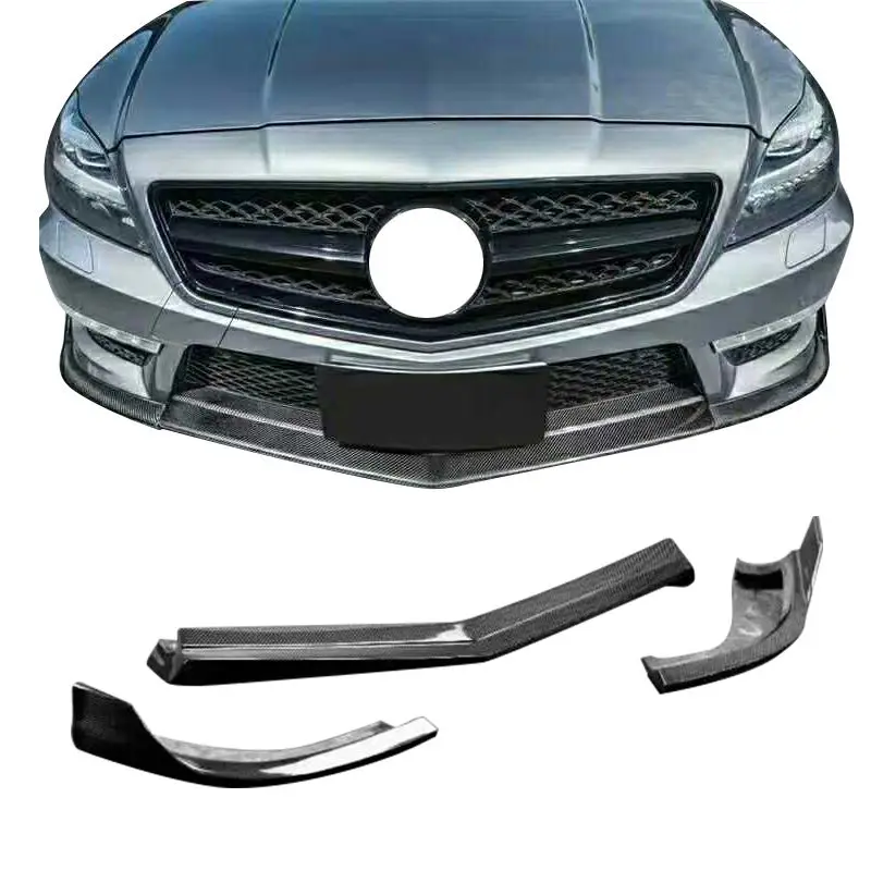 3pcs Cls63s Carbon Fiber Front Lip For mercedes benz cls w218 front amg lips mercedes-benz,100% TESTED WELL