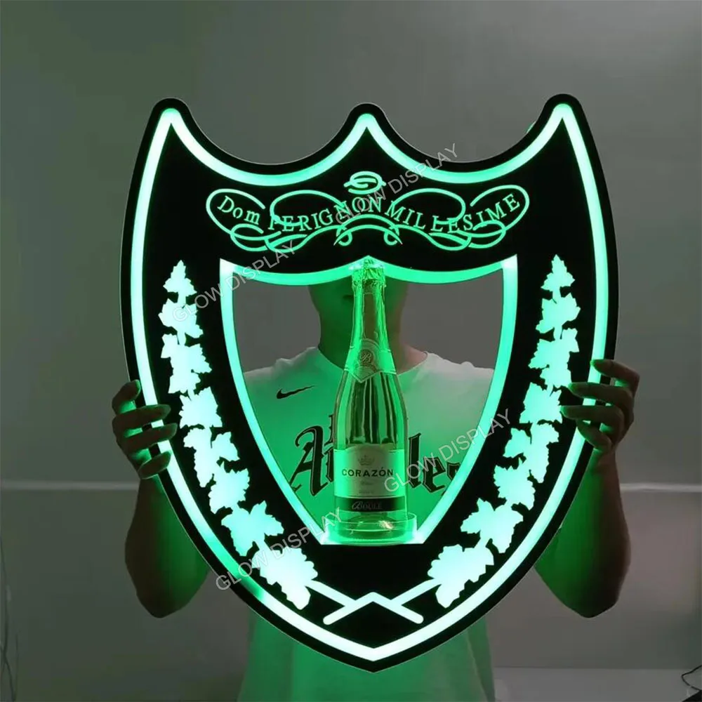 Rechargeable Color Flashing Armand de Brignac Champagne Dom Perignon Glorifier Display LED Ace of Spade VIP Bottle Presenter