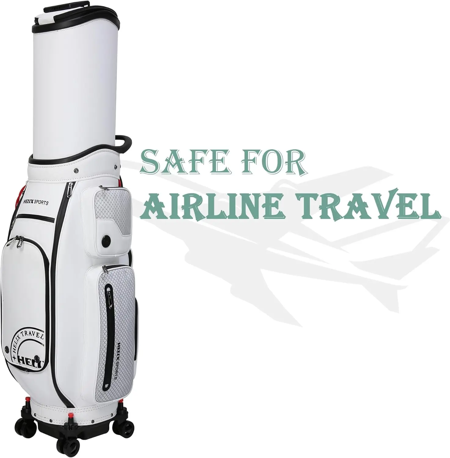 HELIX All-in-one Golf Bag Men with 4 Wheels Easy to Clean