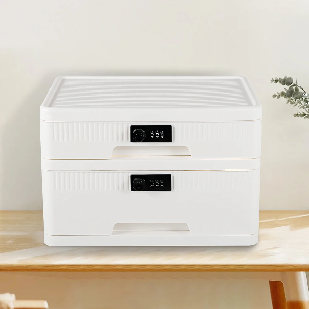 Caja de seguridad de 1/2 capas con cerradura de contraseña Digital, caja organizadora de joyas de gran capacidad para objetos de valor ​ Protección de seguridad de privacidad