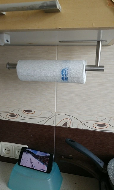 Kitchen Paper Towel Holder Adhesive Tissue Hanger Toilet Roll Paper Dispenser Cabinet Storage Napkin Rack Bathroom Accessories photo review
