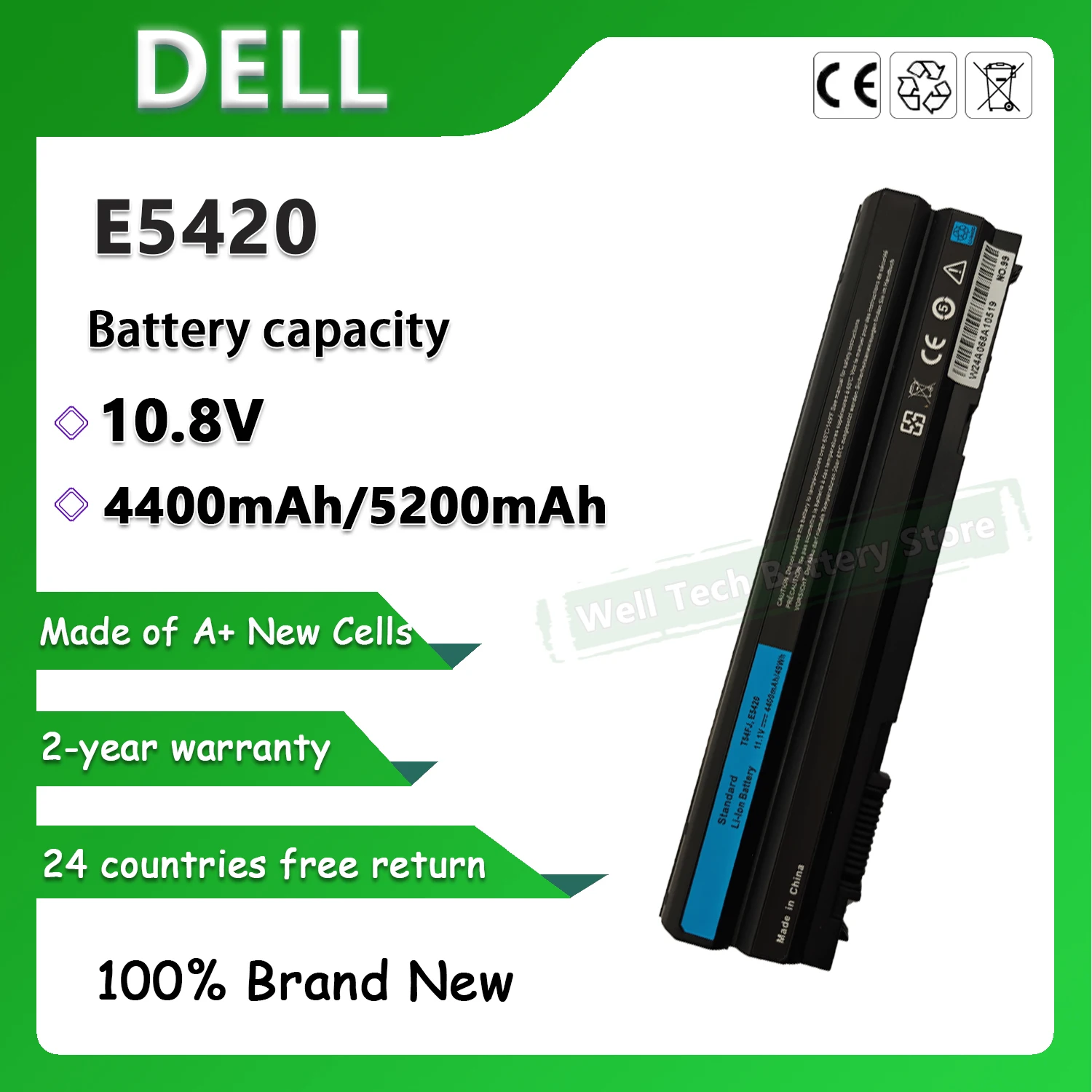 E5420 Laptop Battery For DELL Latitude E5420 E5520 E6420 E5420 N-Series E5520 BRC 6 E6420 ATG E5420 ATG E5520 N-Series