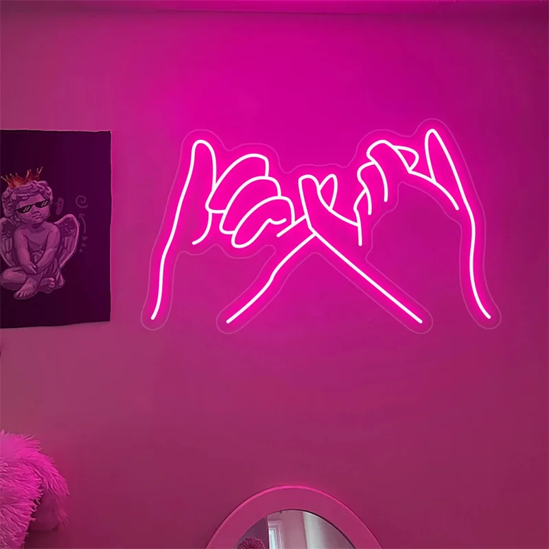 

Pinkie Promise neon LED sign, Custom made for home decor bedroom living room wall art decor neon sign