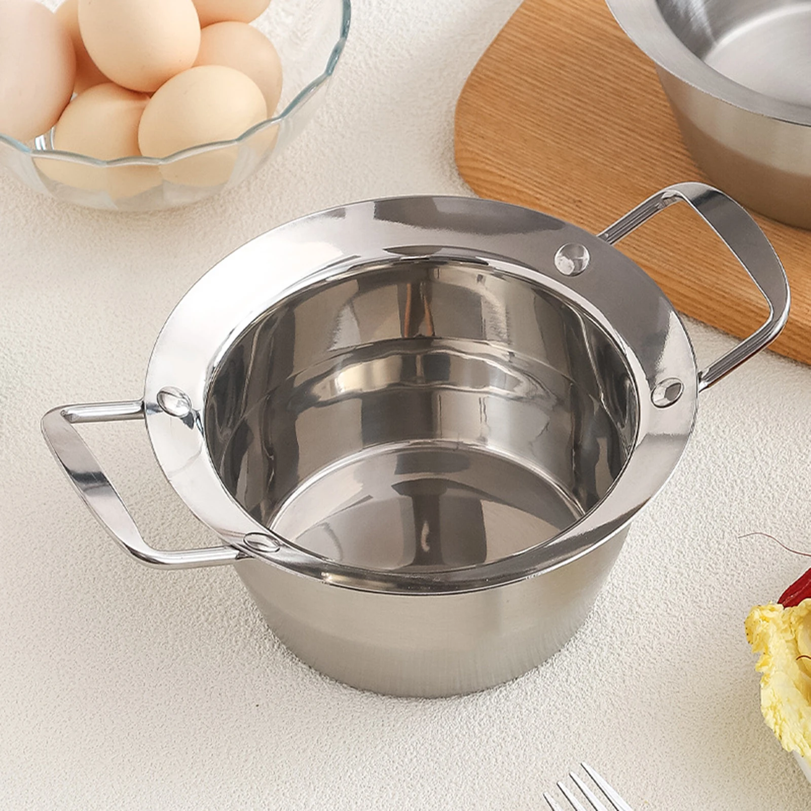 14cm/15cm Stainless Steel Mini Hot Pot Ramen Pot Oden Pot Shabu Shabu Pot Non-Stick Pot for Household Kitchen Cookware view 3