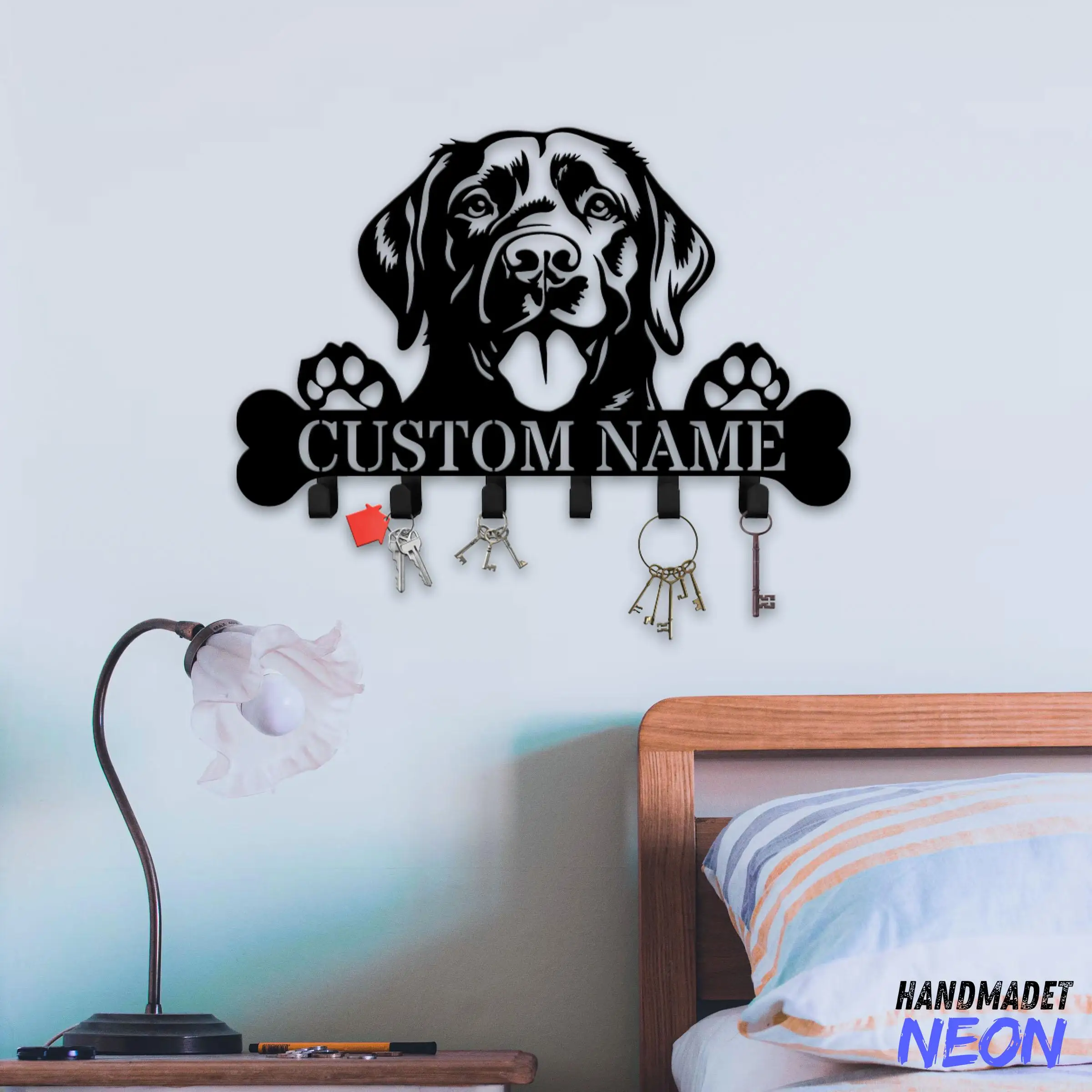 Custom Labrador Retriever Dog Key Holder Wall Hanger, Dog Metal Wall Hooks, Key Holder, Coat Rack, Hook Rack, Clothes Hook - view 2