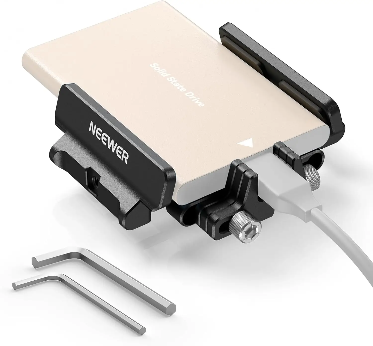 NEEWER Halterung SSD-Halterung mit Kaltschuh-Kabelklemme, 1,6"-2,6" für Samsung T5 T7 SSD SanDisk, kompatibel mit SmallRig – Detail 1