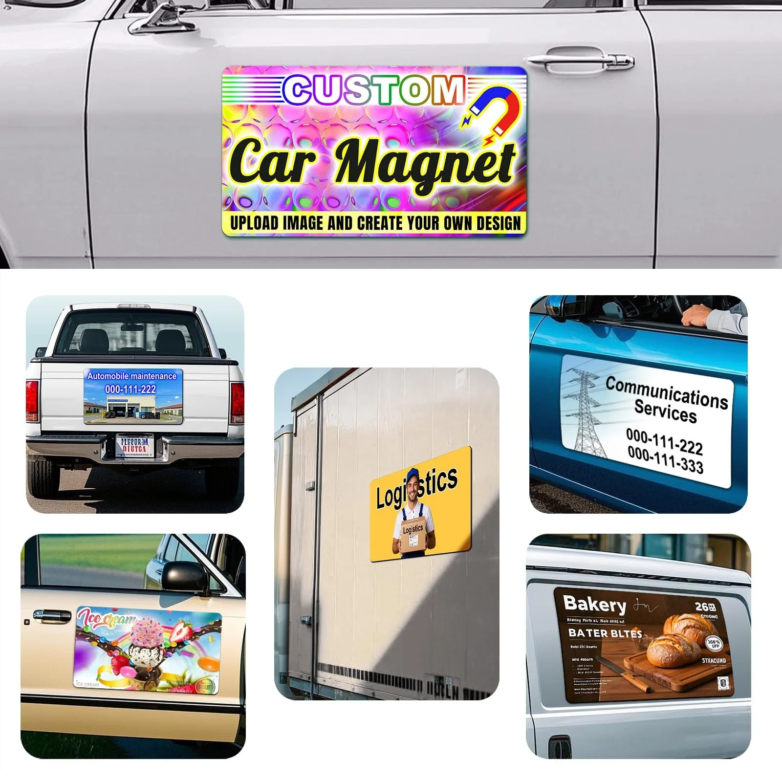 High-end ultra-thin wide square strong car magnetic sticker, compatible with standard versions for synchronized customization,