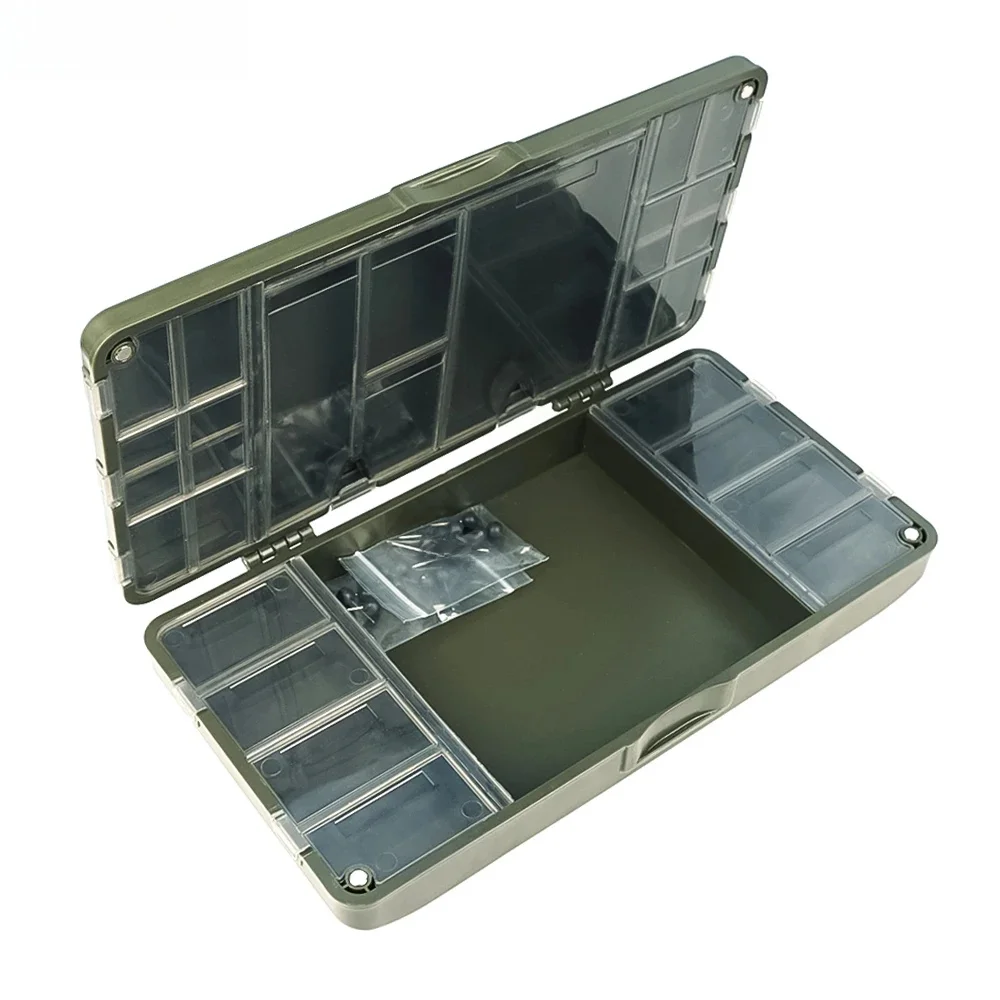 Hirisi – boîte de rangement de pêche à la carpe, organisateur de rangement de matériel de pêche Portable, 27 compartiments magnétiques à grille, accessoires de pêche
