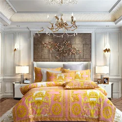 Luxury Bedding set Modern Style Digital Printing polyester fiber Fabric Duvet Cover Fitted Sheet Pillowcases Home Textile