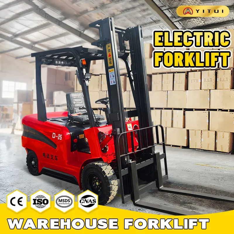 Carrello elevatore elettrico multifunzionale Carrello elevatore per caricamento e scarico a quattro ruote da 2 tonnellate personalizzato
