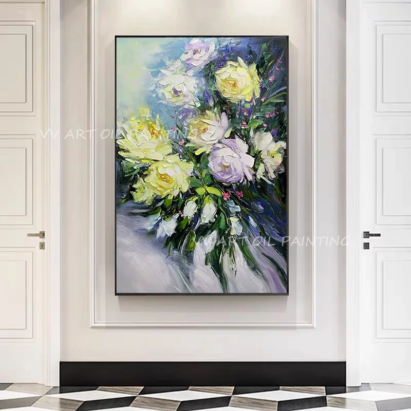 

Colorful flower new design thick modern new oil painting abstract modern canvas wall art sitting room adornment as a gift