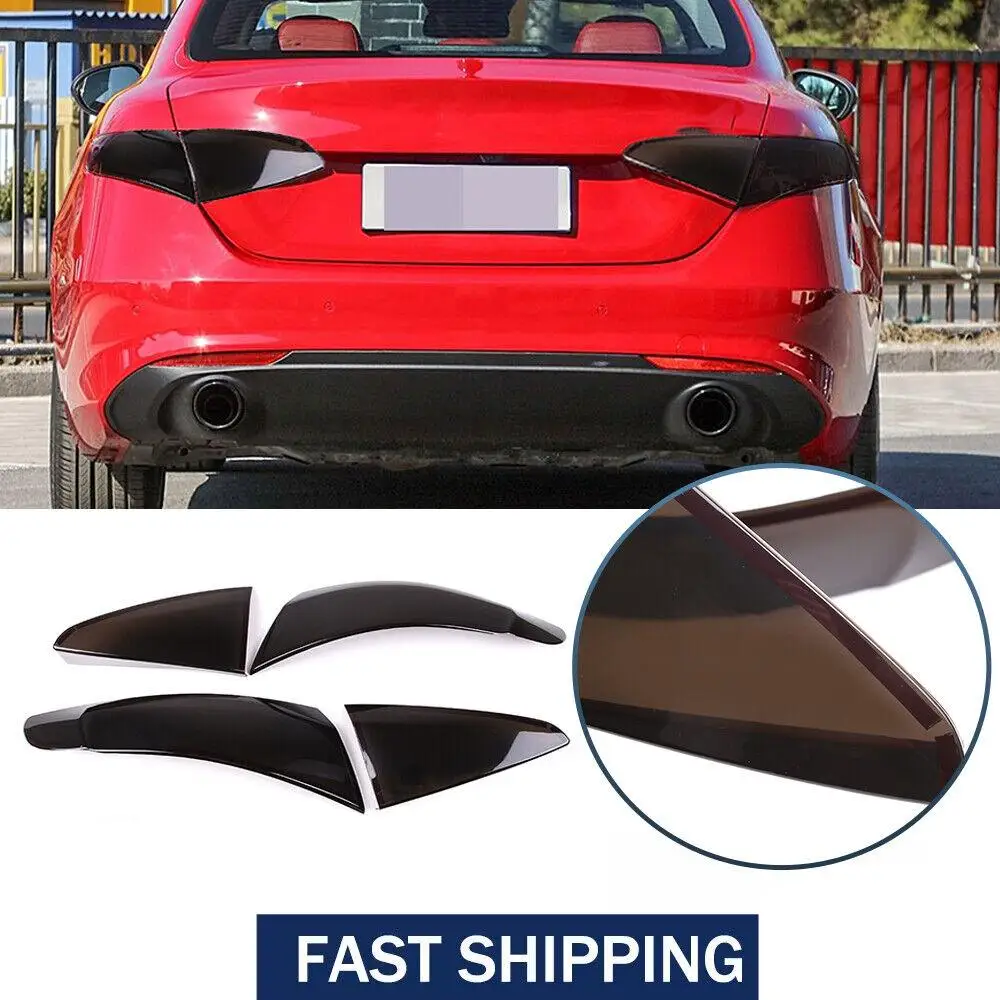 

Car Tail Light Lamp Cover Trim For Alfa Romeo Giulia 2017-2022 Smoke Black Car Rear Lamp Decoration Shell Accessories