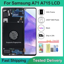 6.7'' AMOLED For Samsung A71 A715 Display with Frame For Samsung SM-A715F/DS SM-A715F/DSN Lcd Display Assembly Replacement