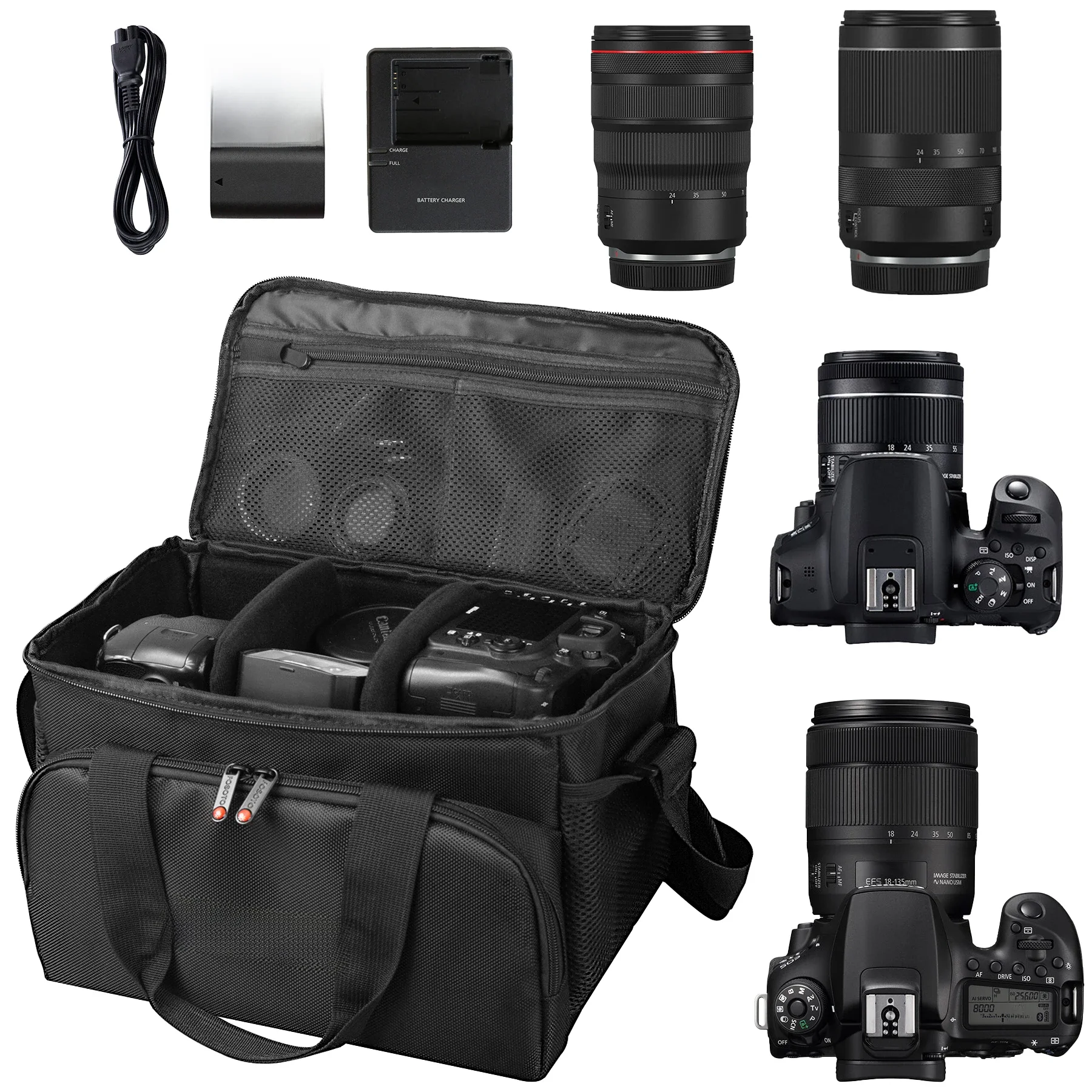 Fosoto Wielofunkcyjna torba na aparat fotograficzny o dużej pojemności Wodoodporny plecak na ramię Torba na lustrzankę cyfrową do Canon Nikon Sony Pentax — zdjęcie 2