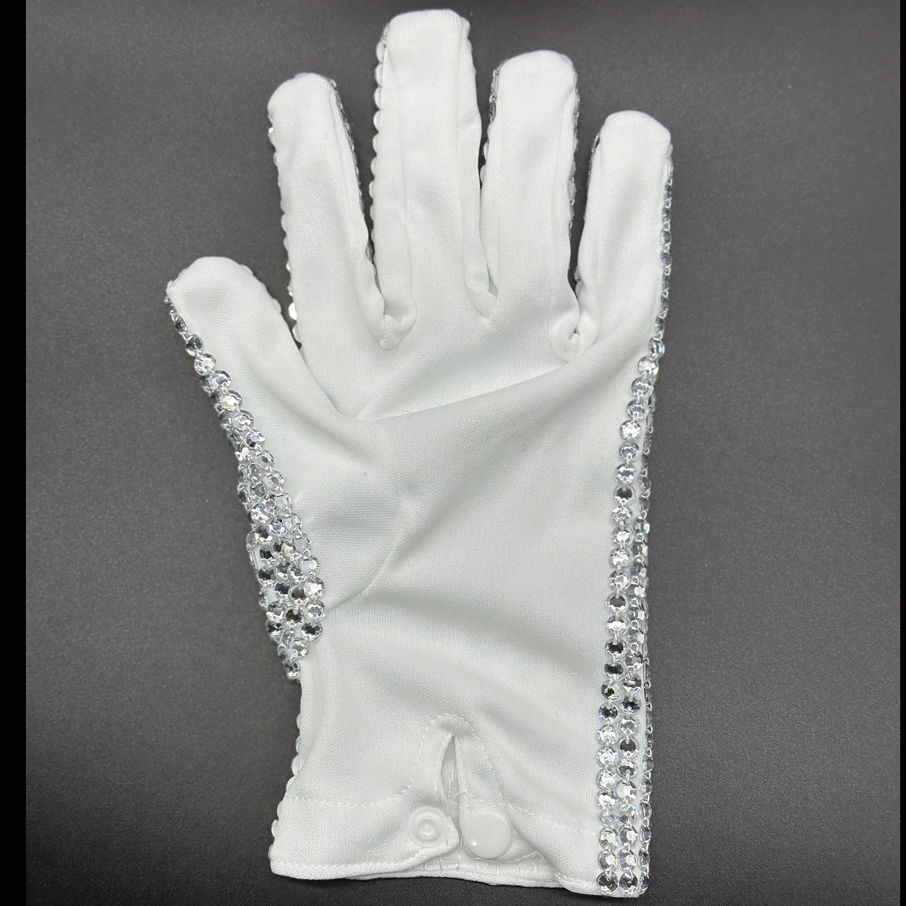 Handmade Glove with Full Crystals on Jackson' Silver Adults Celebrate Impersonator