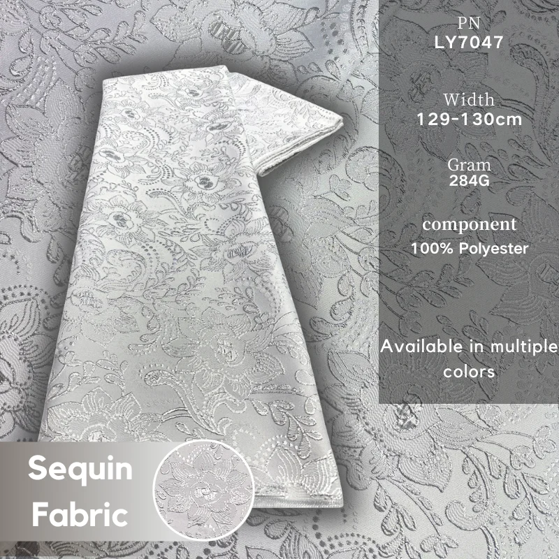 

Элегантная белая африканская парча, жаккардовая кружевная ткань, 2025 г., высококачественная французская вышитая парчовая ткань, нигерийская ткань, 5 ярдов