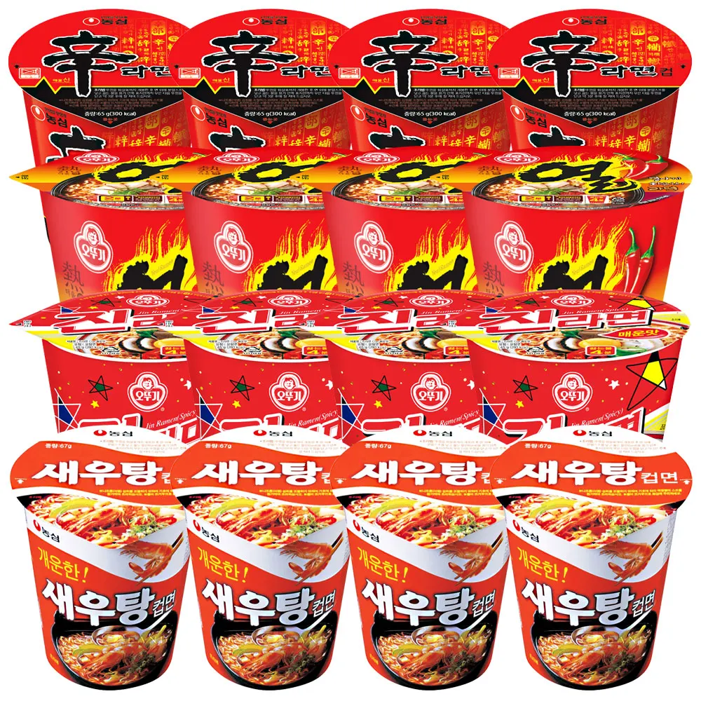 Cup Nourn Co Cup Set (4 Nongshim Shrimp Tang 4 Shinmyeon 4 open Nmyeon 4 open Nonce and 4 spicy Jin Nmyeon)