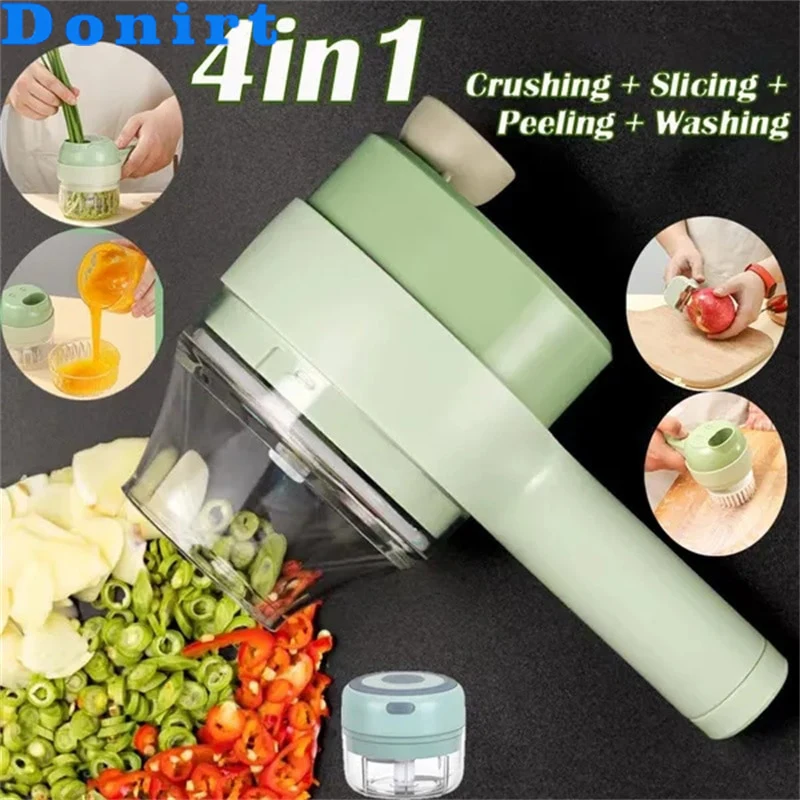 

Handheld Electric Vegetable Cutter Set, Chili Crusher, Kitchen Tool, USB Charging, Meat Mincer, Ginger Masher Machine, Durable