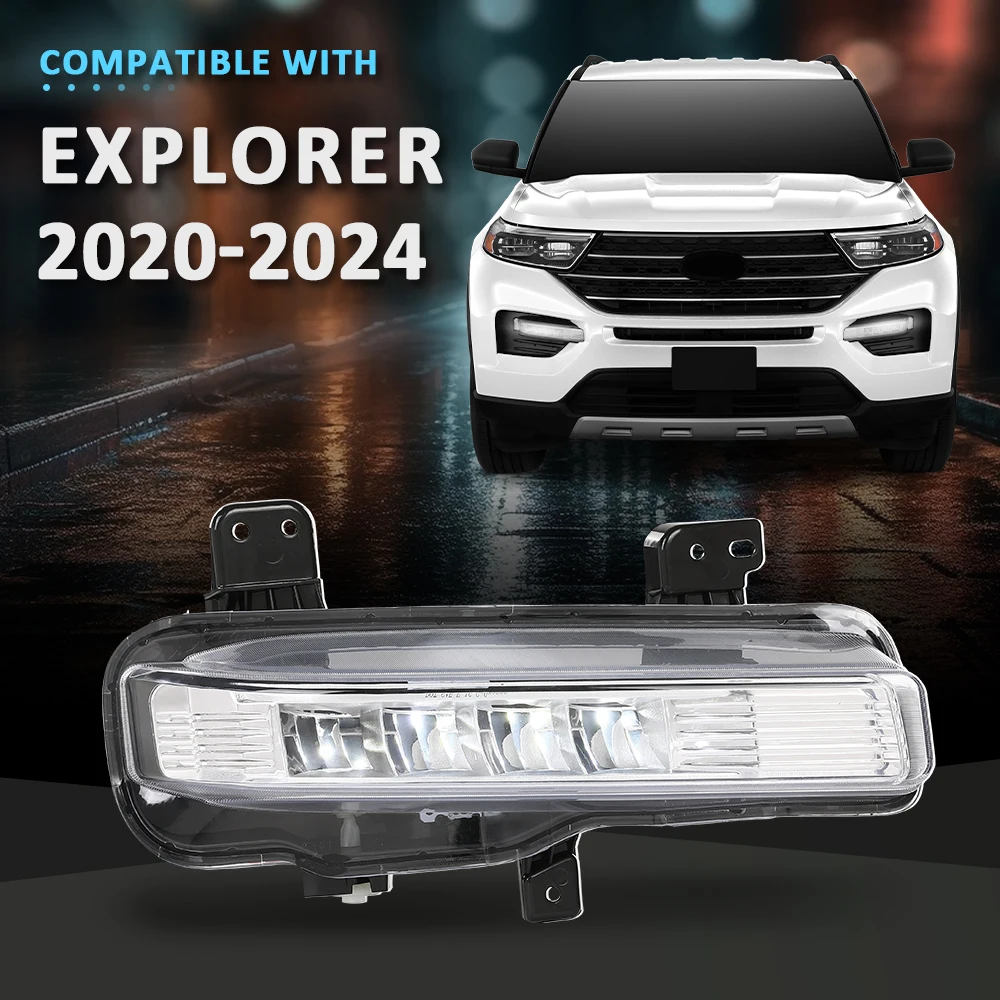 

12V Led Fog Light Lamp Front Right Passenger Side Fit for 20 21 22 23 2024 Ford Explorer