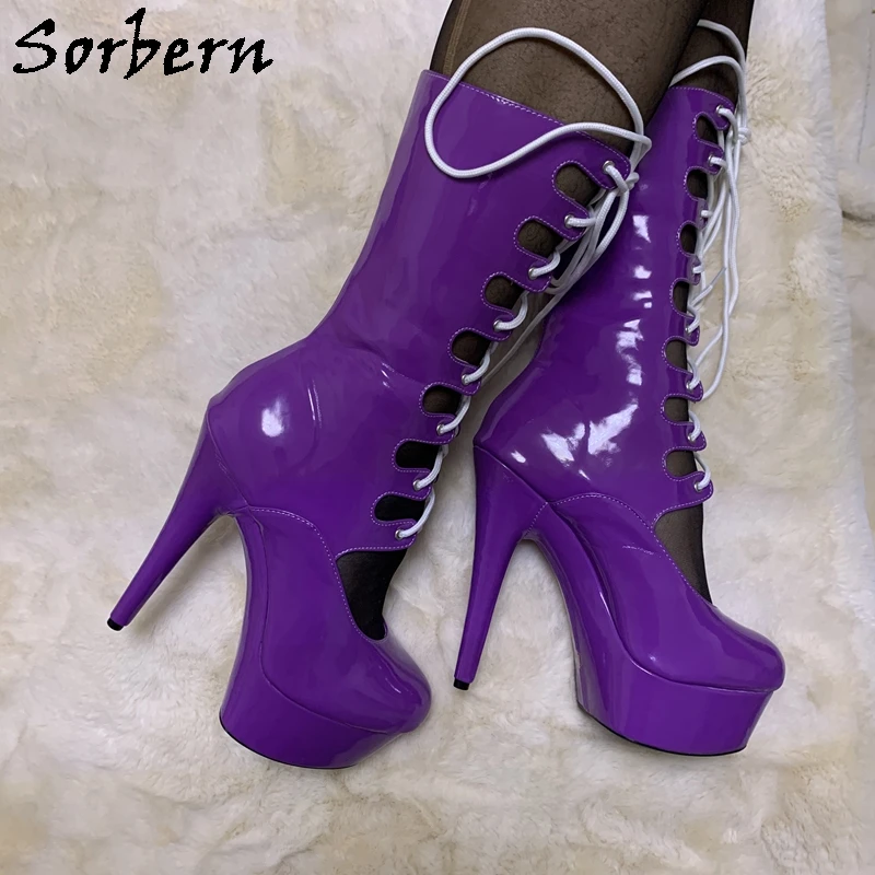 Sorbern 6In Pole Dance Boots Women Platform Stripper Heels Exotic Dancer Crossdresser Drag Queen Booties Ankle High Custom 7