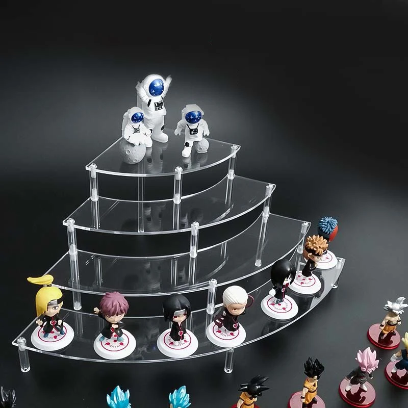 1-4 Layer Acrylic Display Stand for Amiibo Funko POP Figures,Cosmetic Rack Clay Doll Jewelry Cupcake for Corner Display Riser