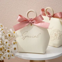 20 Pcs/Lot Creative Wooden Ring Portable Candy Box New Festival/Party Small Gift Packaging Paper Box Size 9x5x10.5cm