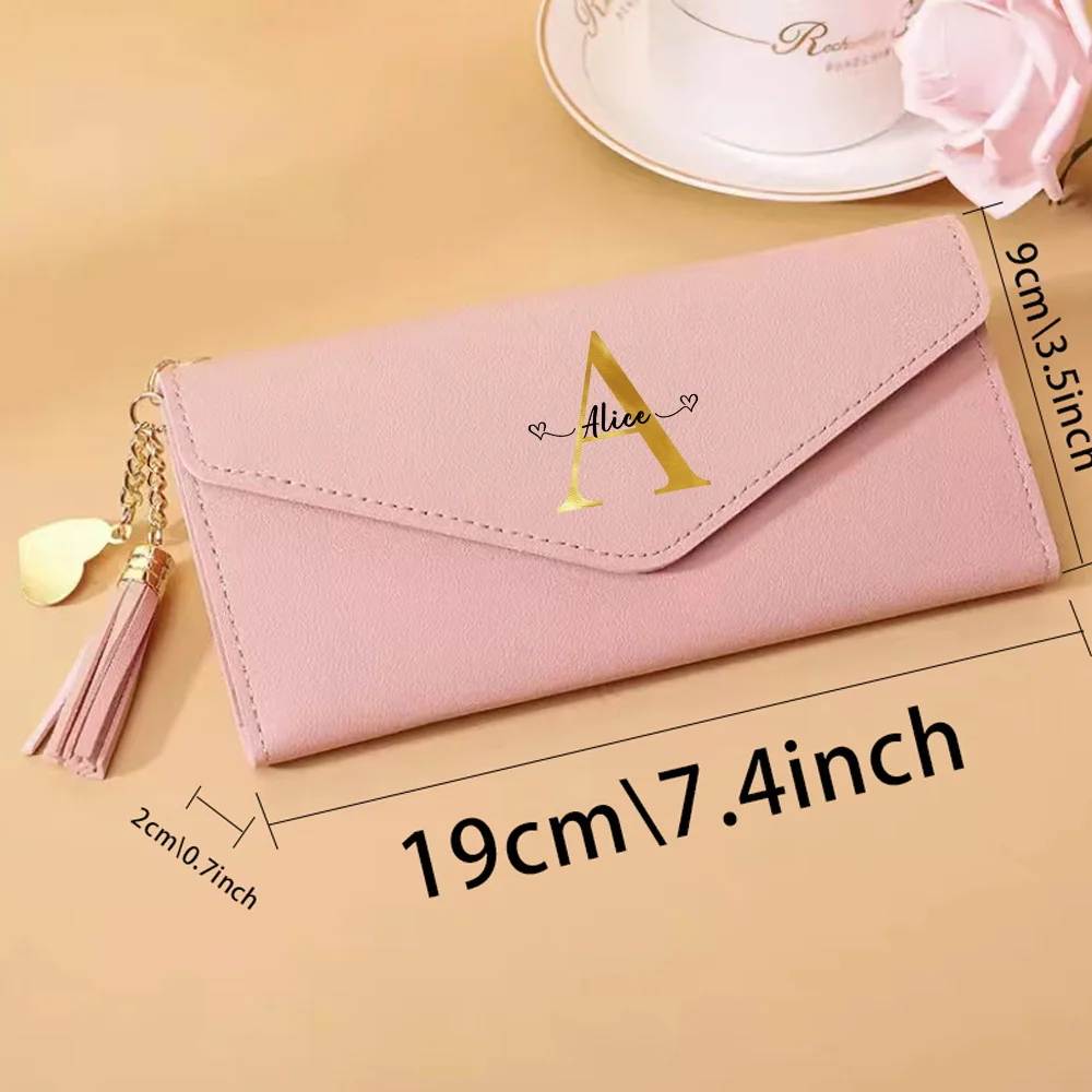 Personalized Customized Name Wallets Card Holder Coin Purse Women's Synthetic Leather Money Bag Handbags Purses Organizer Wallet